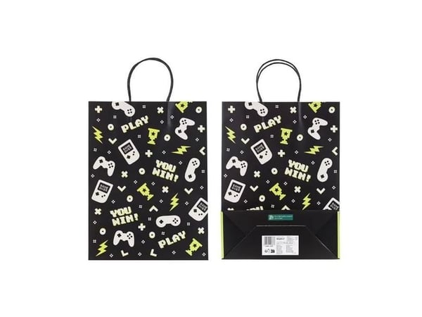 PartyDeco TNP32, Gavepapirbag, Sort, Flerfarget, Mønster, Temafest, Sort, Inne/Ute