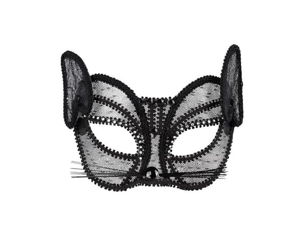 Svart katt halvmask