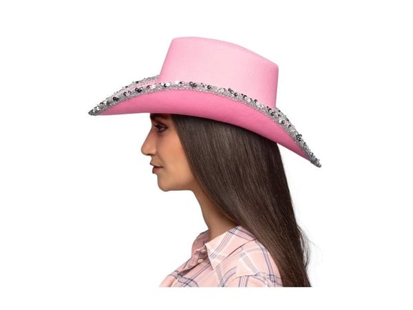 Pink Cowboyhat med pailletter