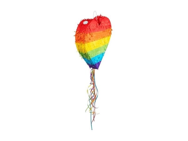 Regnbågshjärta dragpinata