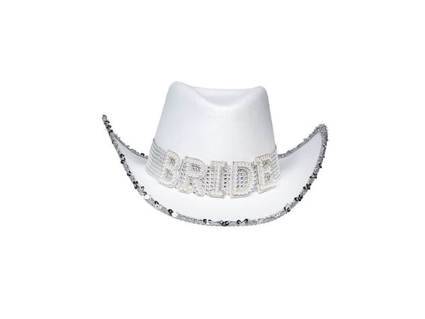 Vit cowboyhatt