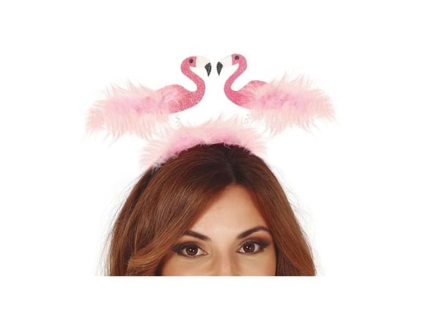 Flamingo hiusklipsi höyhenillä
