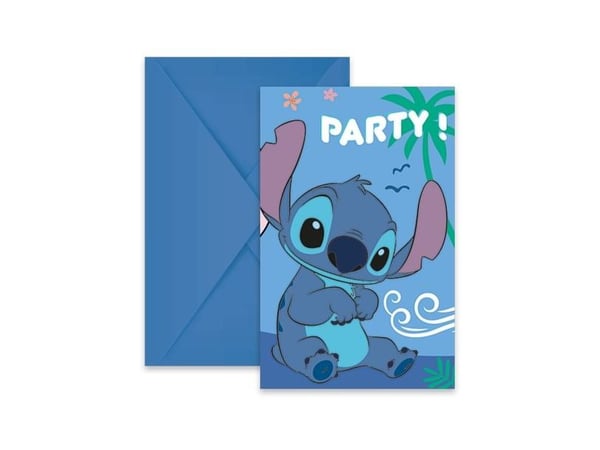 Stitch & Angel invitationer, 6 stk