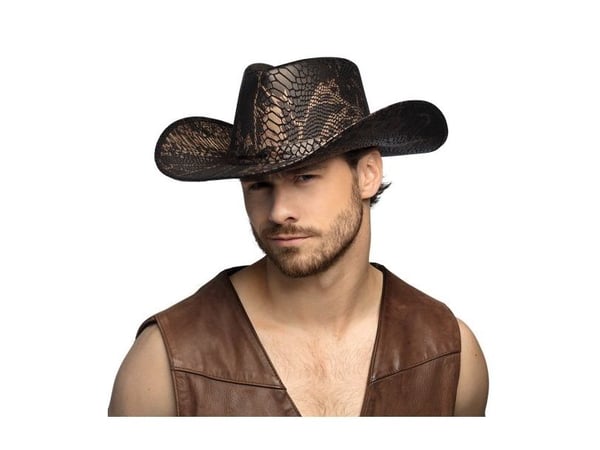 Cowboyhat med slangeskind