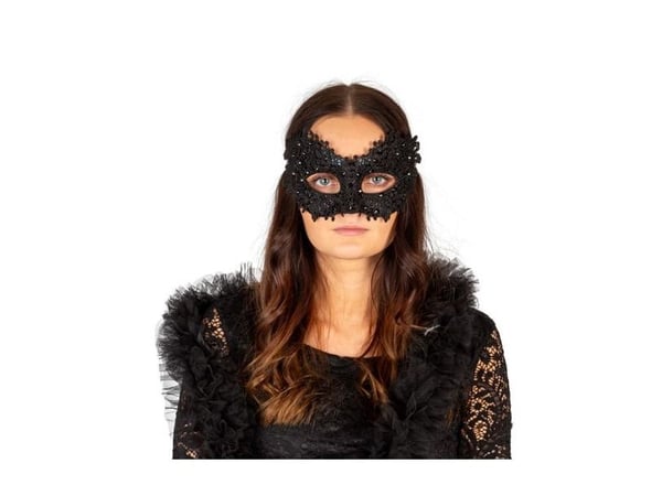 Svart ögonmask med spets