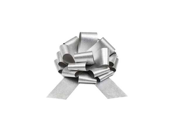 Silver glimmerrosett, 30 cm