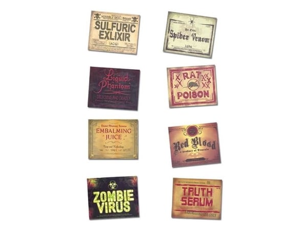 Halloween vinetiketter, 8 stk