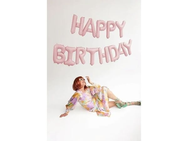 Pink Happy Birthday folieballon
