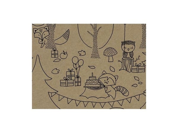Woodland ritpapper med färger