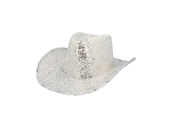 Hopeinen paljetti Cowboy-hattu