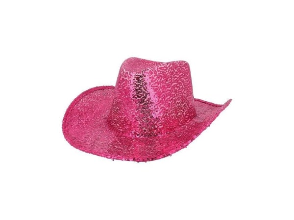 Hot pink paillet cowboyhatt