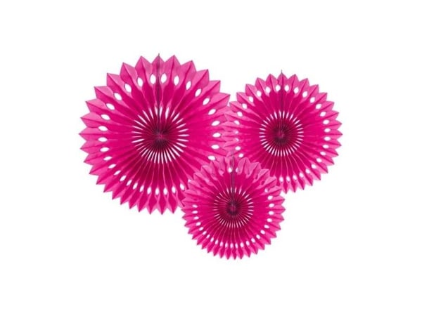 Mörkrosa rosetter 3 st