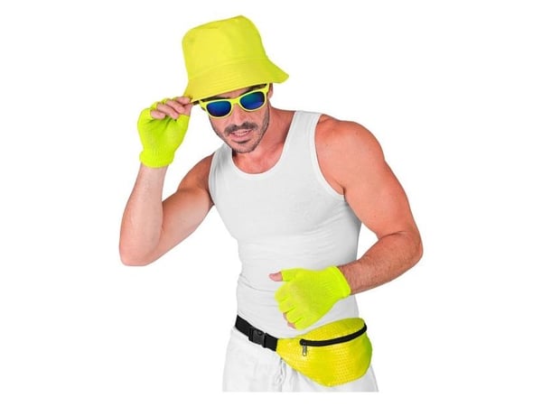 Neon gul paljett bältesväska