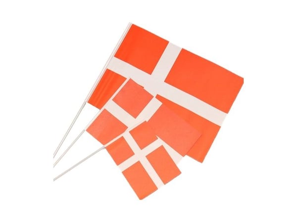 Flagga papper på pind 20x27cm (10 stk.)