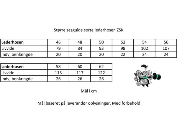 Sorte lederhosen, korte