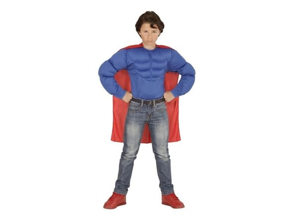 Blå muskelblus med cape