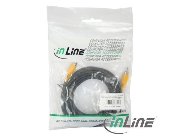 InLine 89937D, RCA, RCA, 3 m, Svart