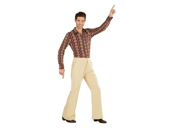 Groovy Man, beige 70-talsbyxor
