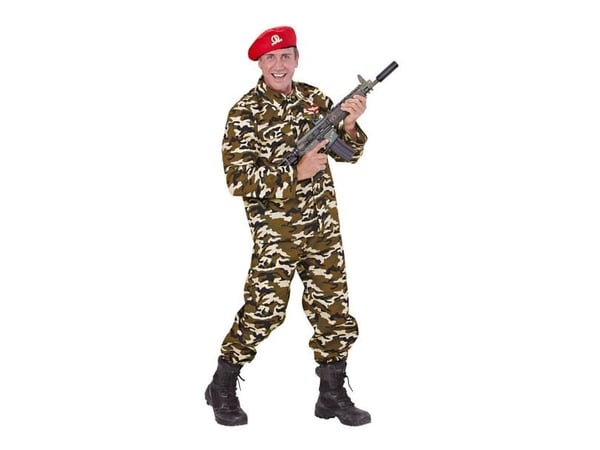 Soldat röd basker-maskeradkostym