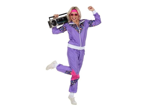 80-tals lila joggingdräkt