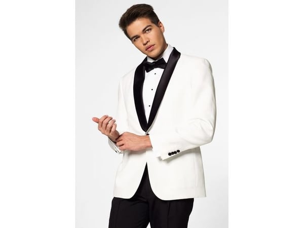 Valkoinen OppoSuit smokki