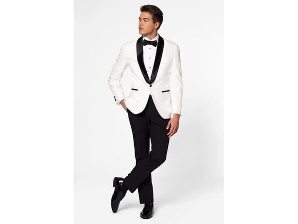 Valkoinen OppoSuit smokki