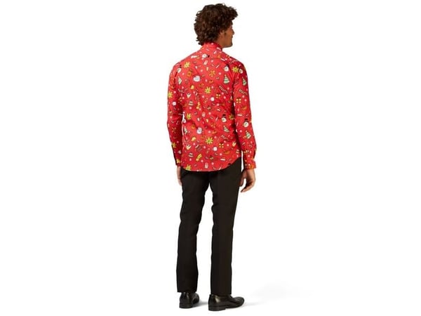 Juleskjorte Doodle Red