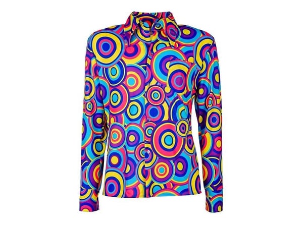 70-tals groovy skjorta, Blue bubbles