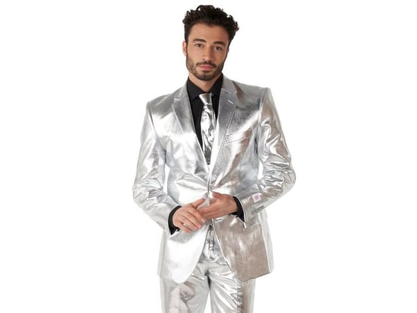 Silverkostym OppoSuits för män