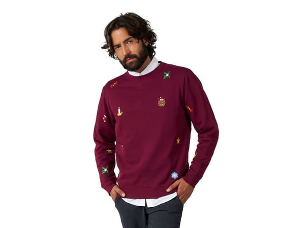 Julebluse X-mas Icons, burgundy