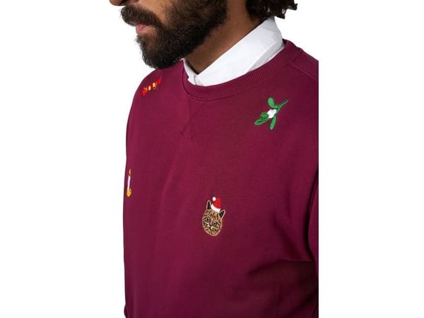 Julebluse X-mas Icons, burgundy