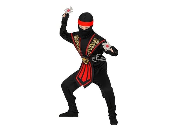 Röd combat ninja-kostym