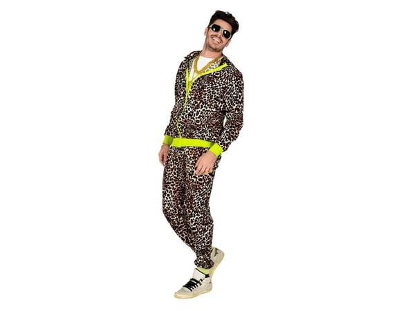 80-tals leopard träningsdräkt