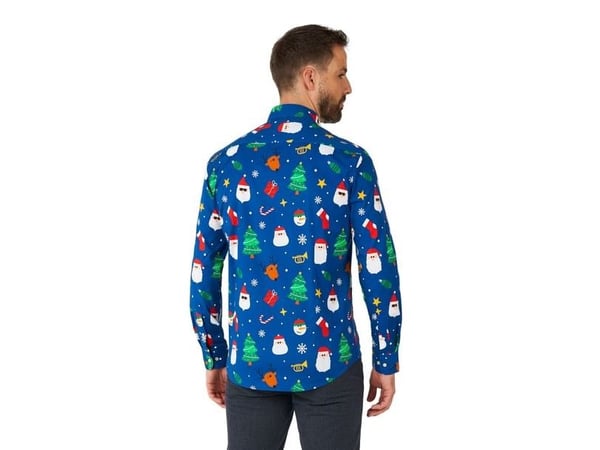 OppoSuits Julskjorta Festivity Blue