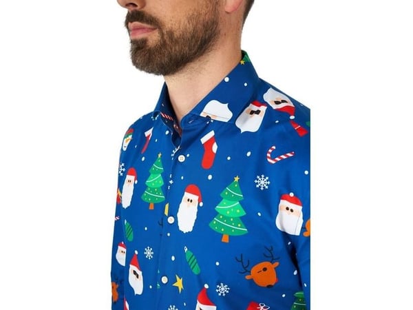 OppoSuits Julskjorta Festivity Blue