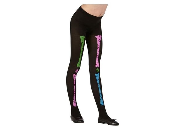 Neon skelett strumpbyxor