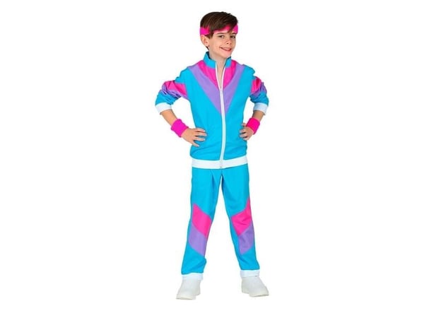 Blå 80er joggingdragt kostume