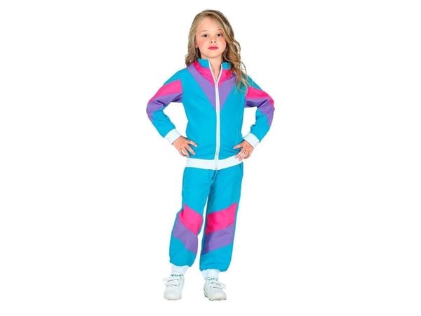 Blå 80er joggingdragt kostume