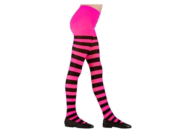 Sort og pink stribet strømpebukser, barn Sort og pink stribet strømpebukser, barn