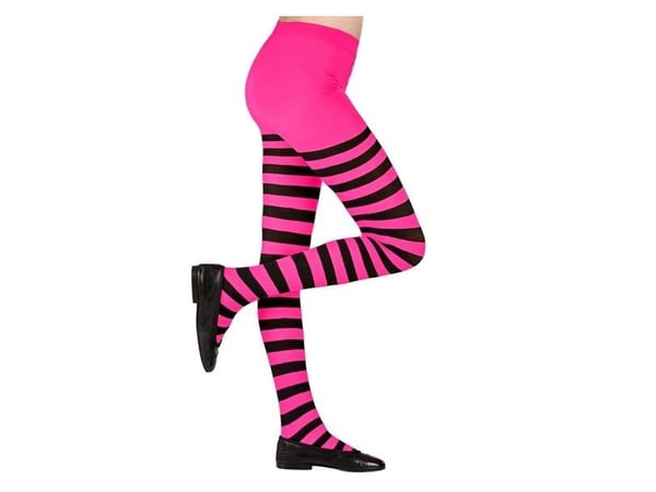 Sort og pink stribet strømpebukser, barn