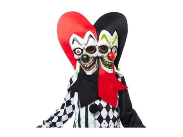 Dubbelhuvud clownkostym