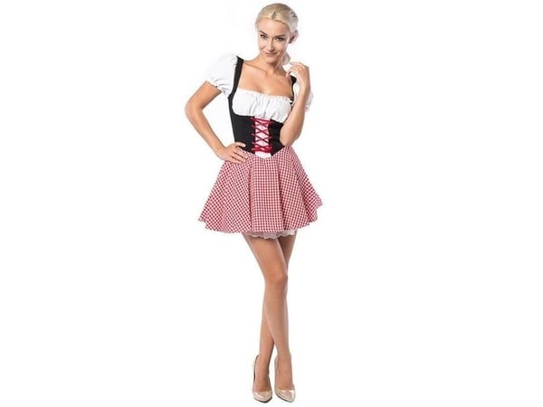 Dirndl Eva, rød og sort