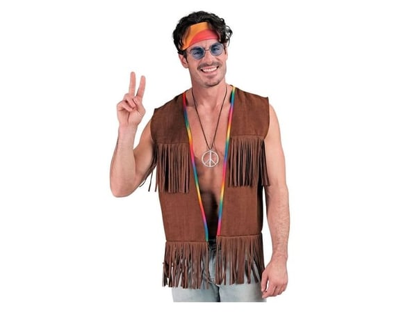 Hippievest med frynser