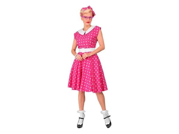 Hot pink 50-tals klänning