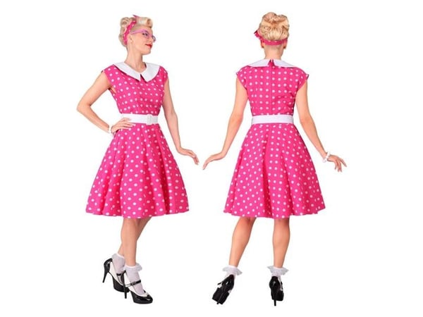 Hot pink 50-tals klänning