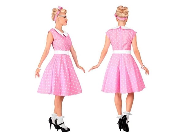 Rosa 50-tals klänning maskeradkostym