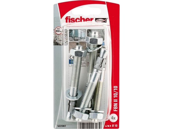 Fischer 522307, Ekspansjonsanker, Betong, M10, 86 mm, 1 cm, 7,8 cm