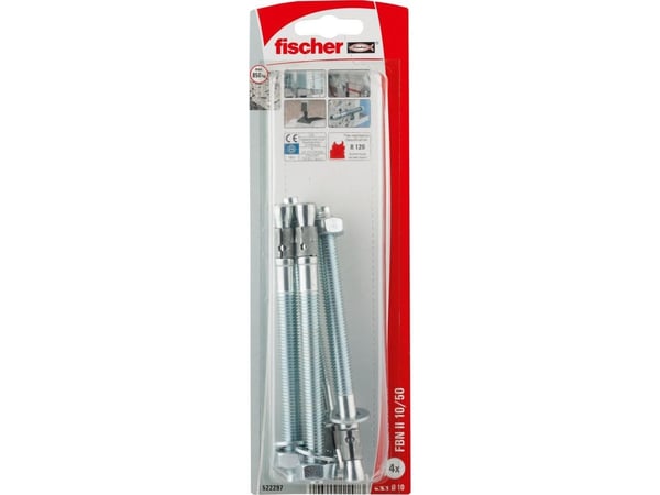 Fischer 522297, Ekspansjonsanker, Betong, M10, 126 mm, 1 cm, 11,8 cm
