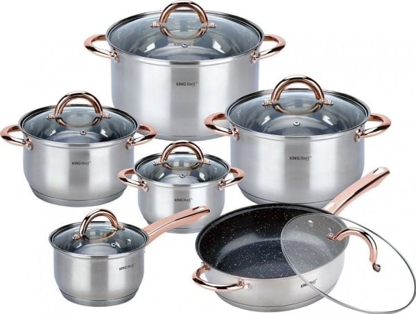 KingHoff TERÄSPANNUT 12 EL. KINGHOFF ROSEGOLD KH-1766