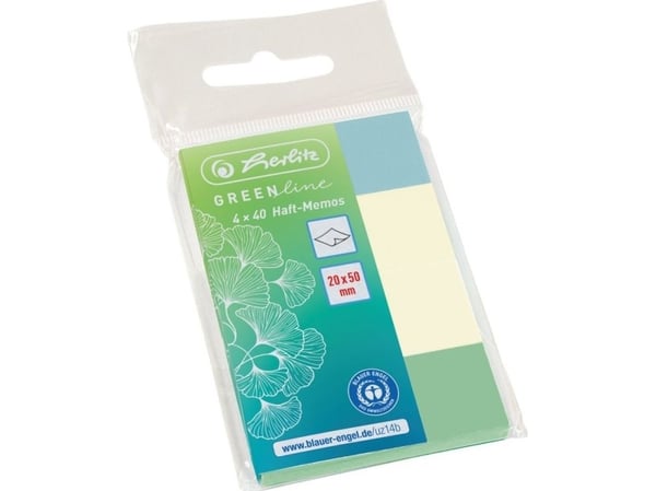 Herlitz PostIt s 20x50mm 4x40arkkia GREENline lajitellut värit